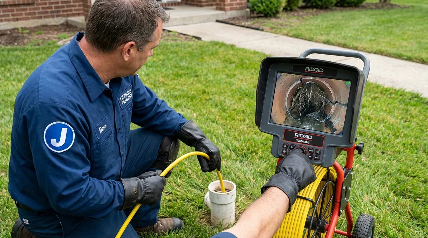 Sewer camera inspection being performed by Johns Plumbing LLC in Oceanside
